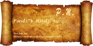 Panák Mihály névjegykártya